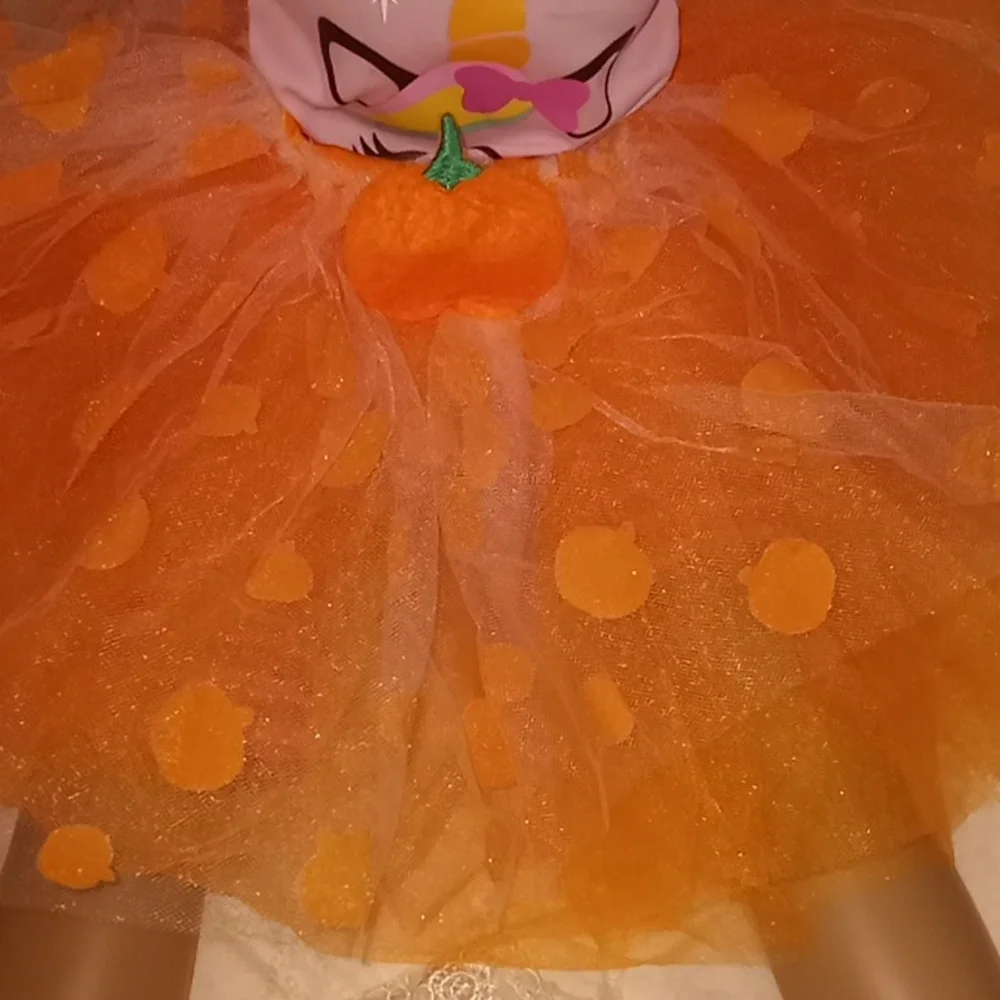 Baby Gear Halloween Fall Pumpkin Polka Dot Tutu Skirt Size 2T / 4T